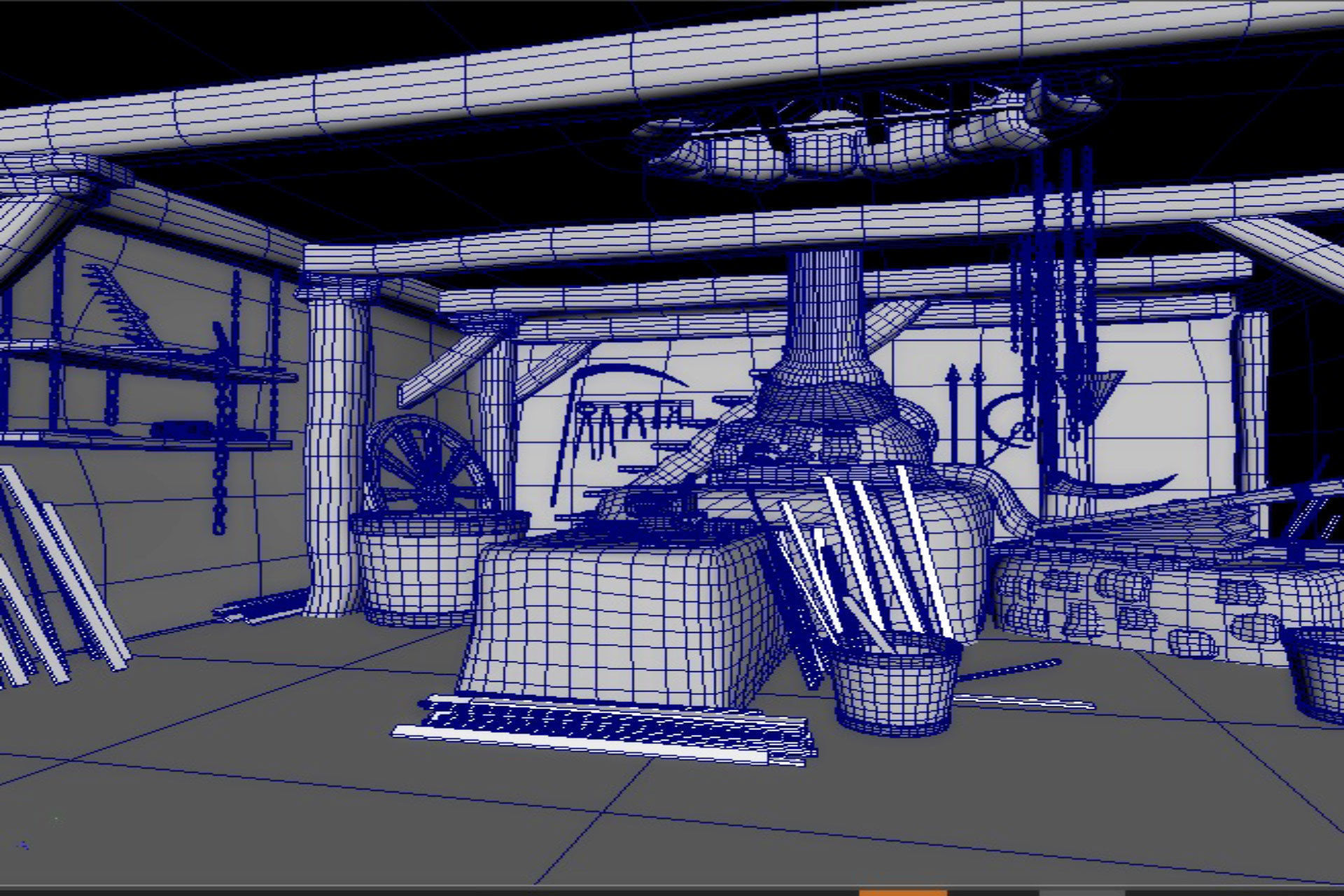 Old Blacksmith workshop 3D model_10
