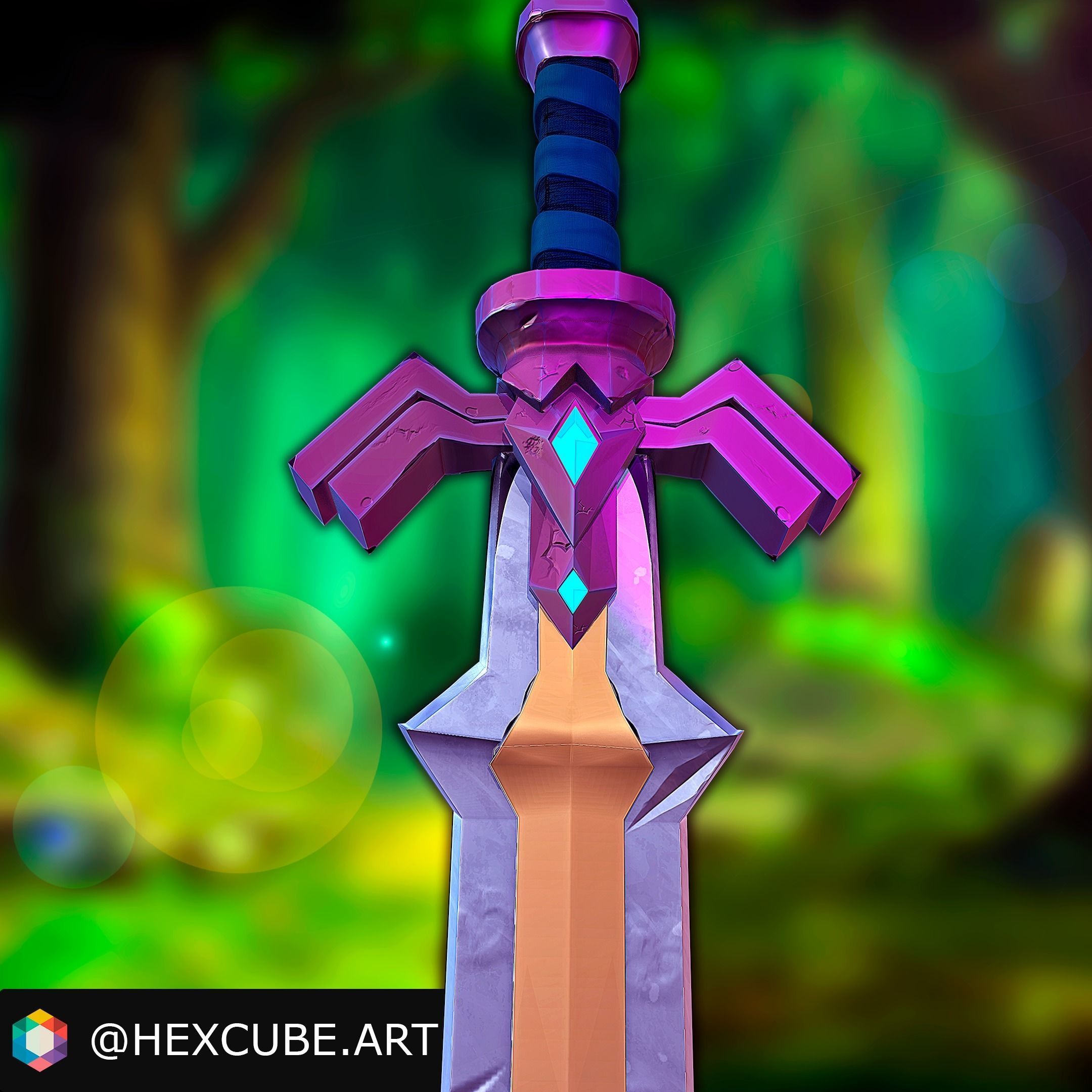 Stylized Ruppe Sword Low-poly 3D model_2