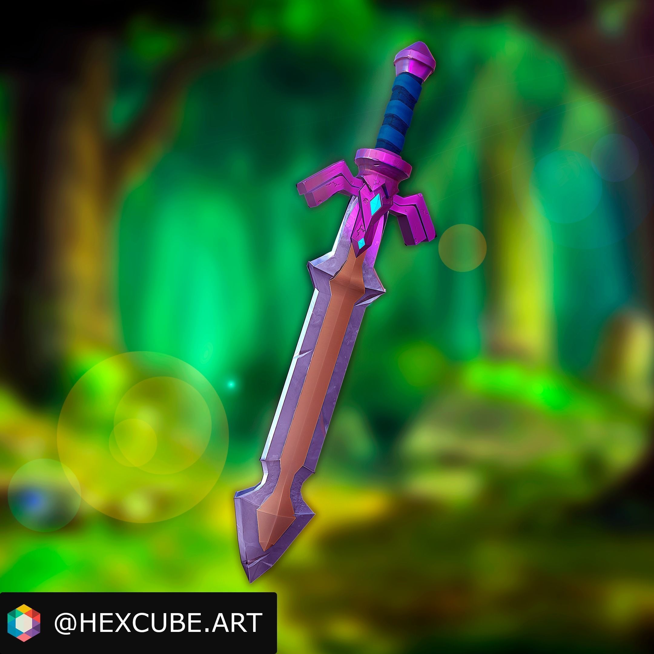 Stylized Ruppe Sword Low-poly 3D model_4