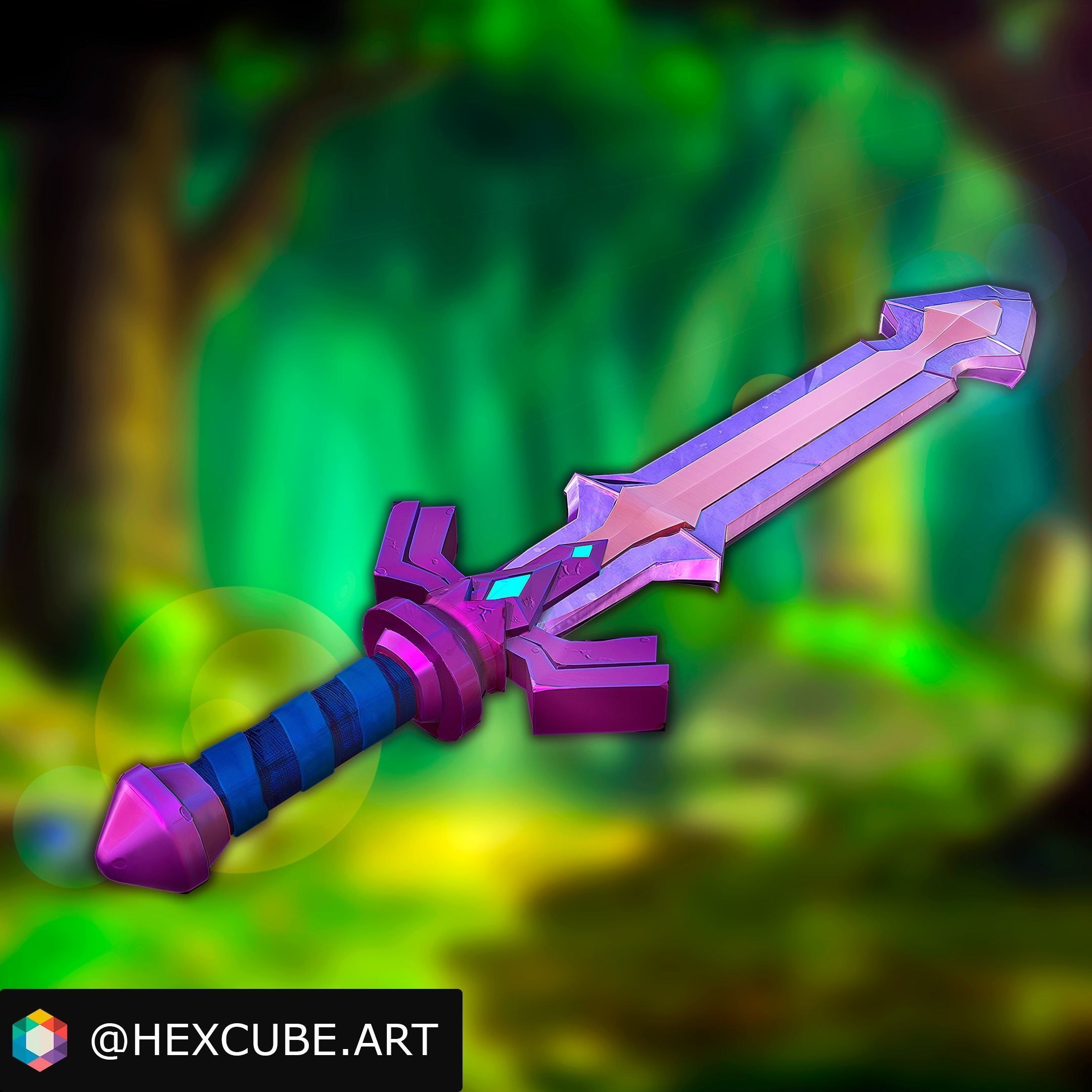 Stylized Ruppe Sword Low-poly 3D model_3