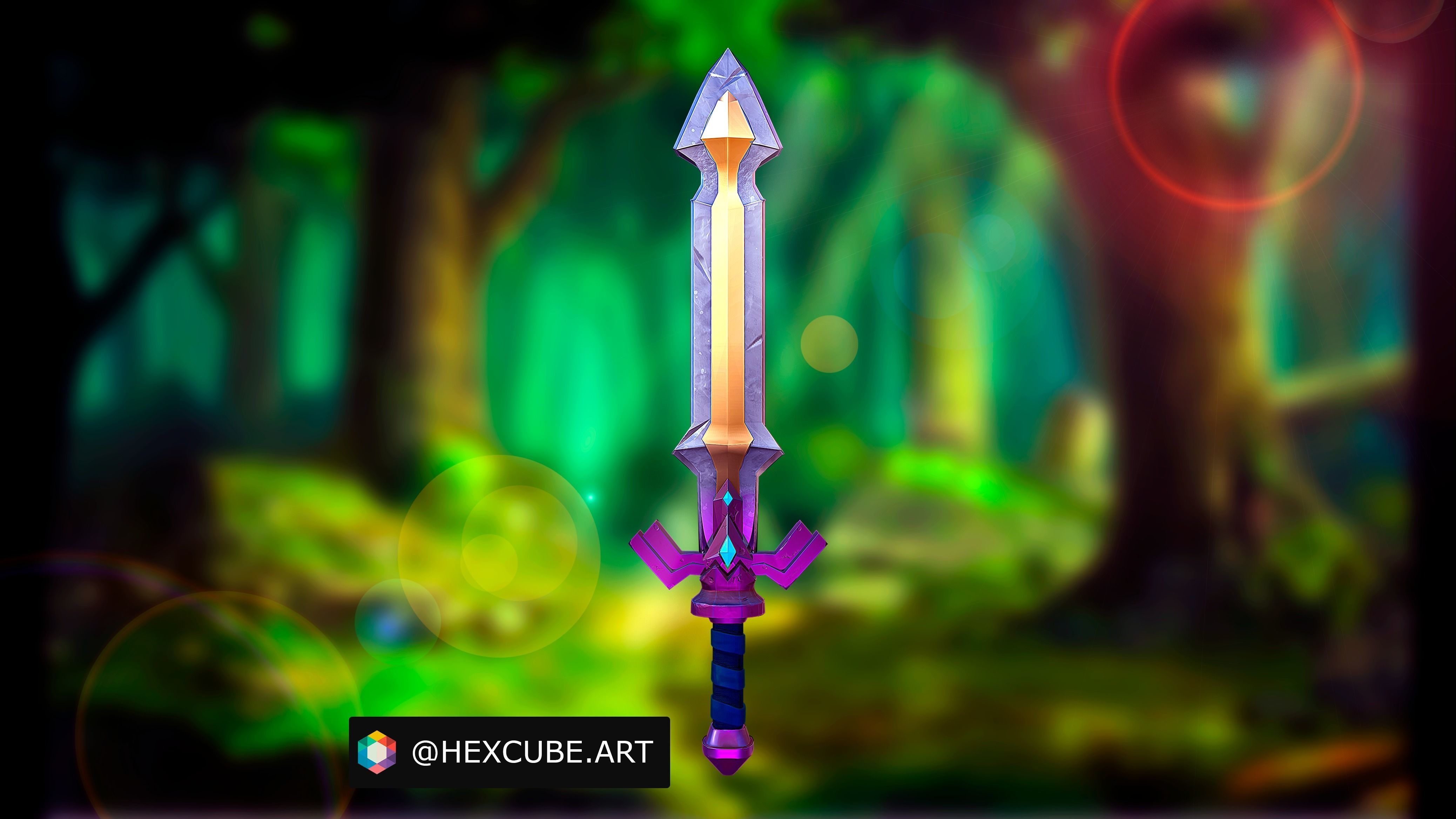 Stylized Ruppe Sword Low-poly 3D model_5