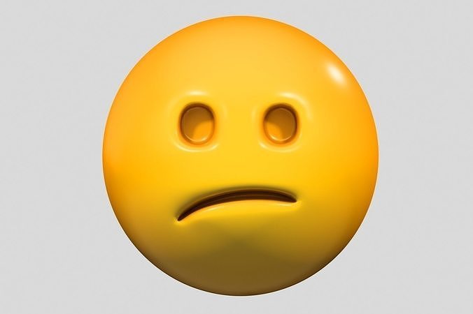 Emoji Confused Face 3D model