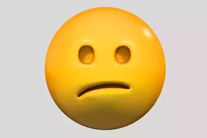 Emoji Confused Face 3D model