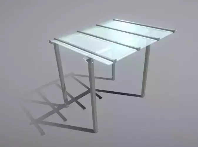 Glass Roof Shelter -1- 2500mm Low-poly 3D model