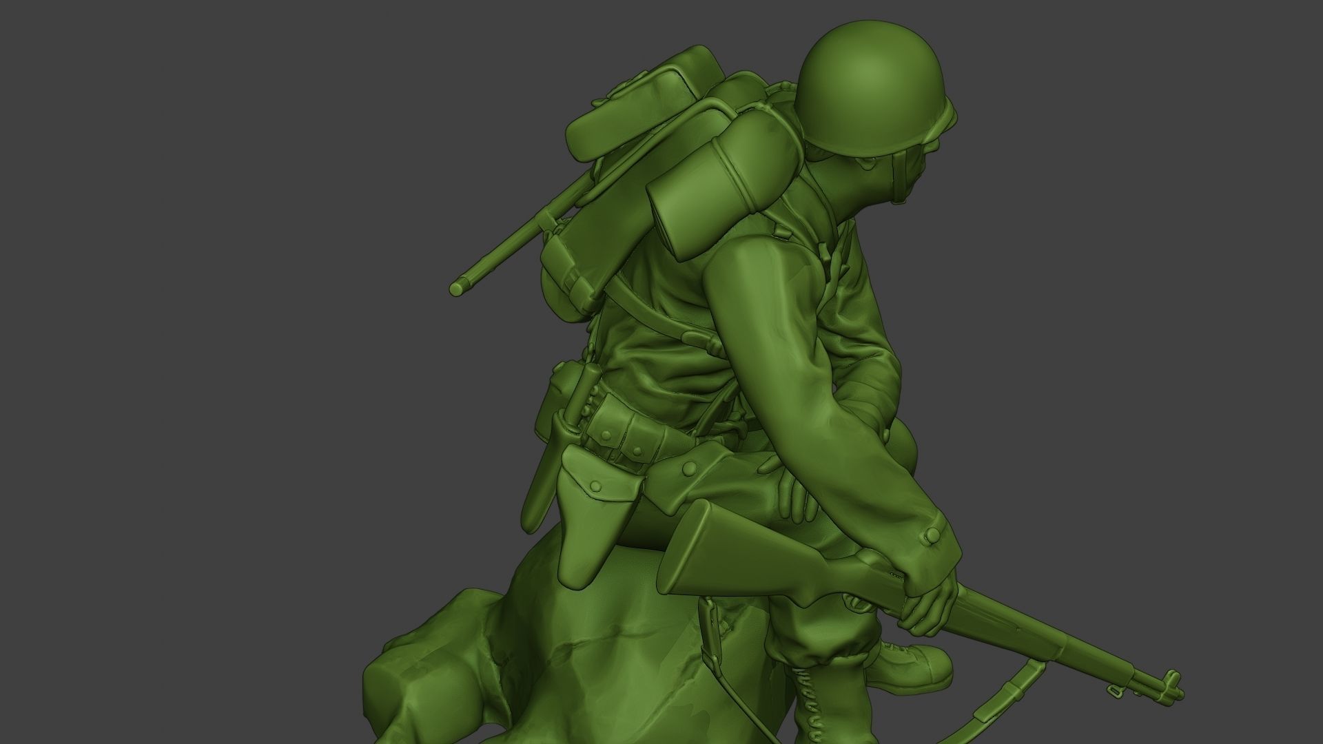 American soldier ww2 sit A10 3D print model_29