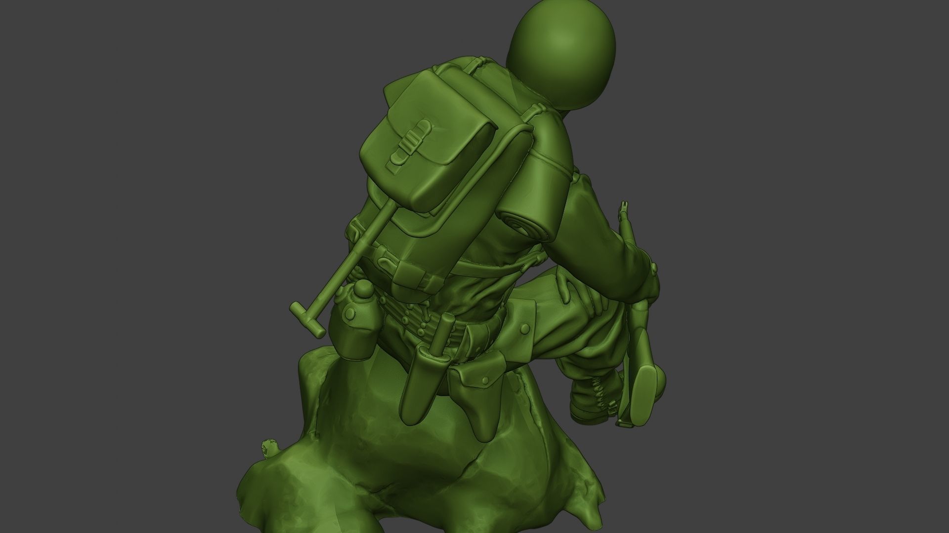 American soldier ww2 sit A10 3D print model_21