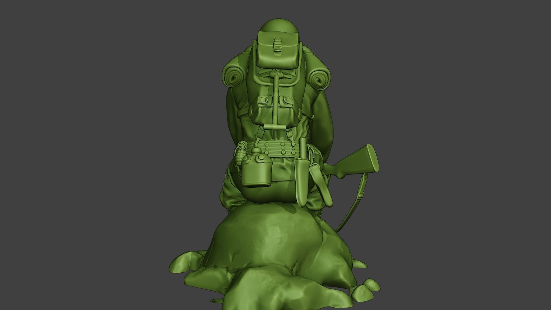 American soldier ww2 sit A10 3D print model_5