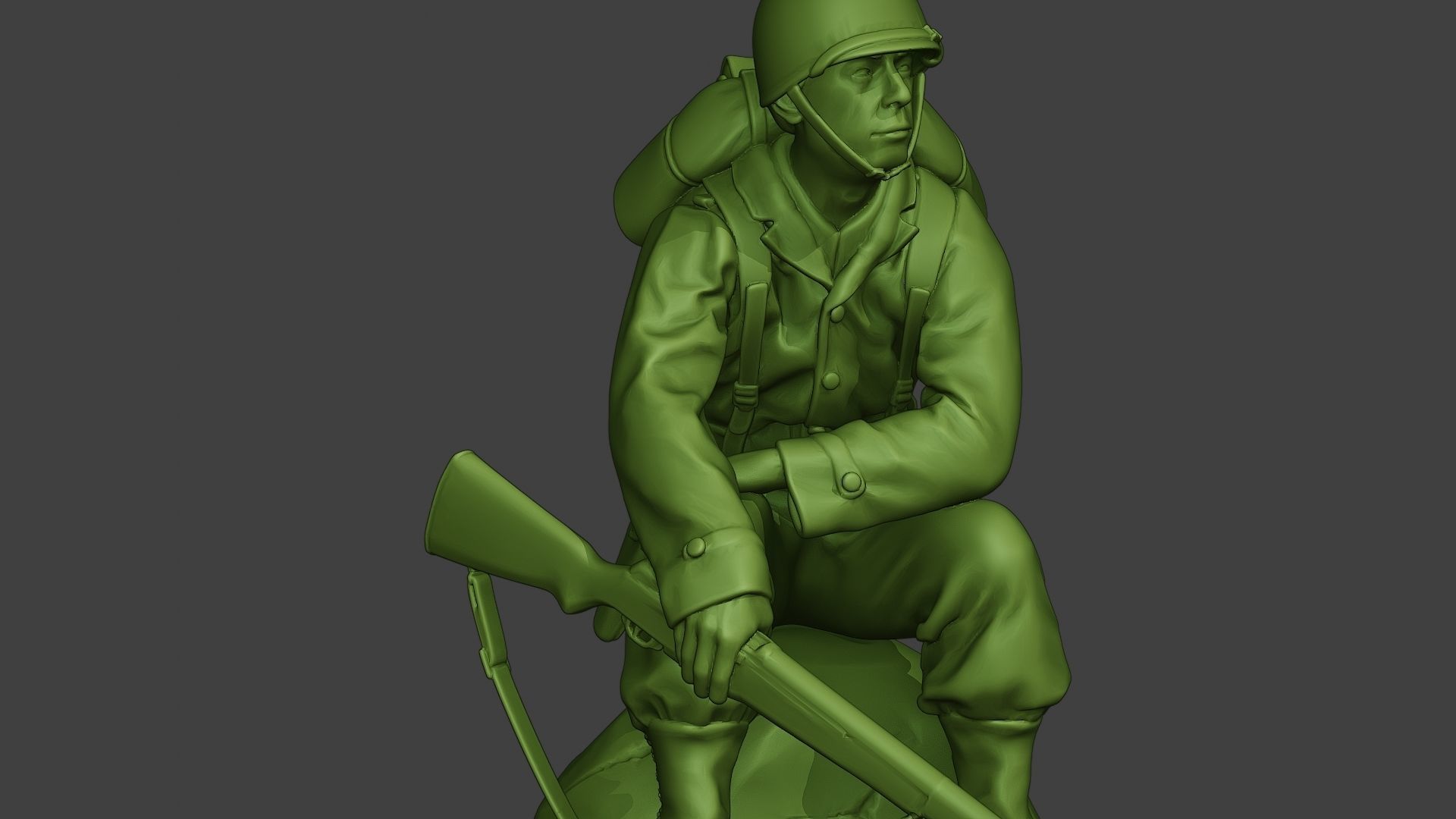 American soldier ww2 sit A10 3D print model_27