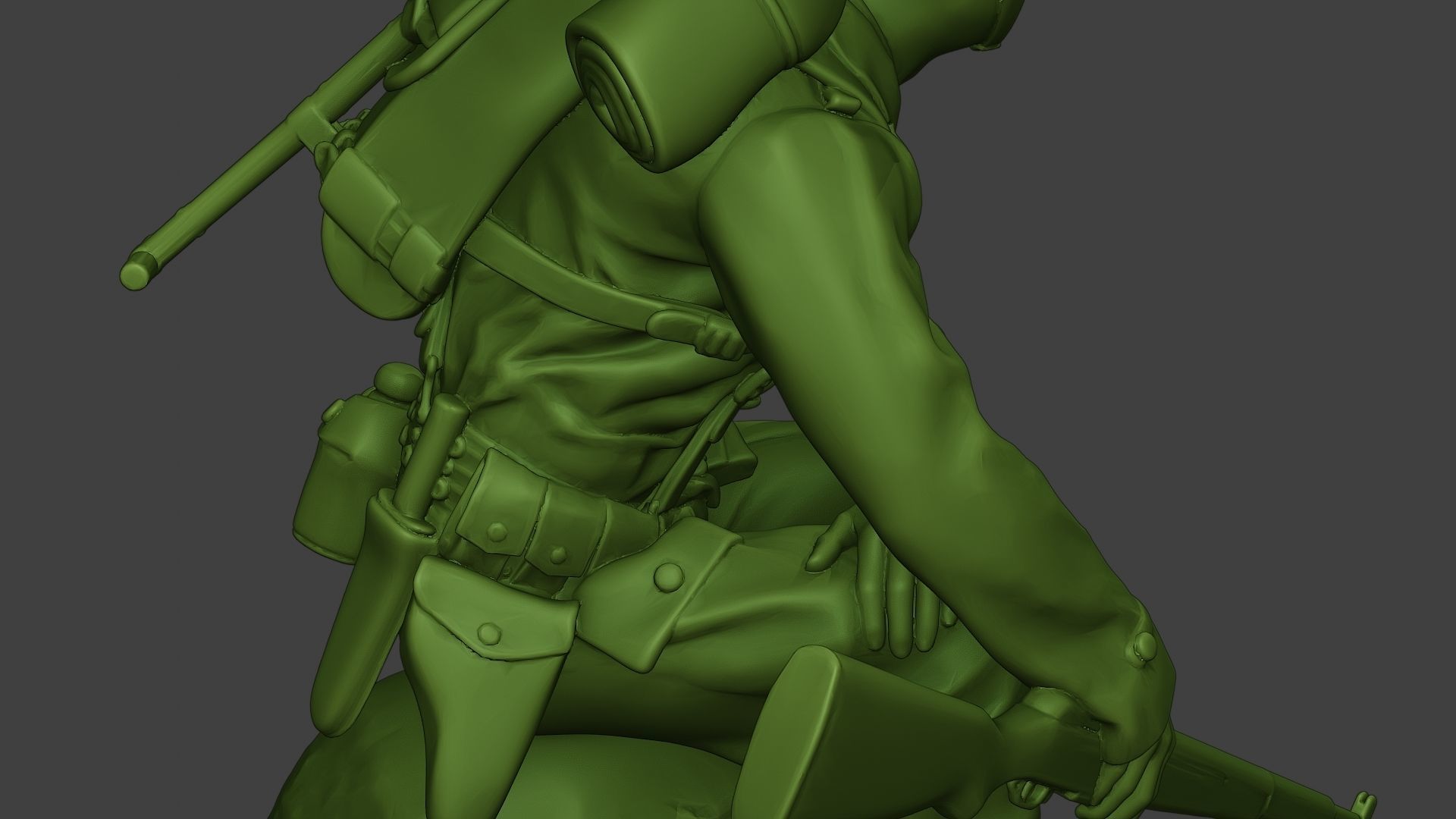 American soldier ww2 sit A10 3D print model_19