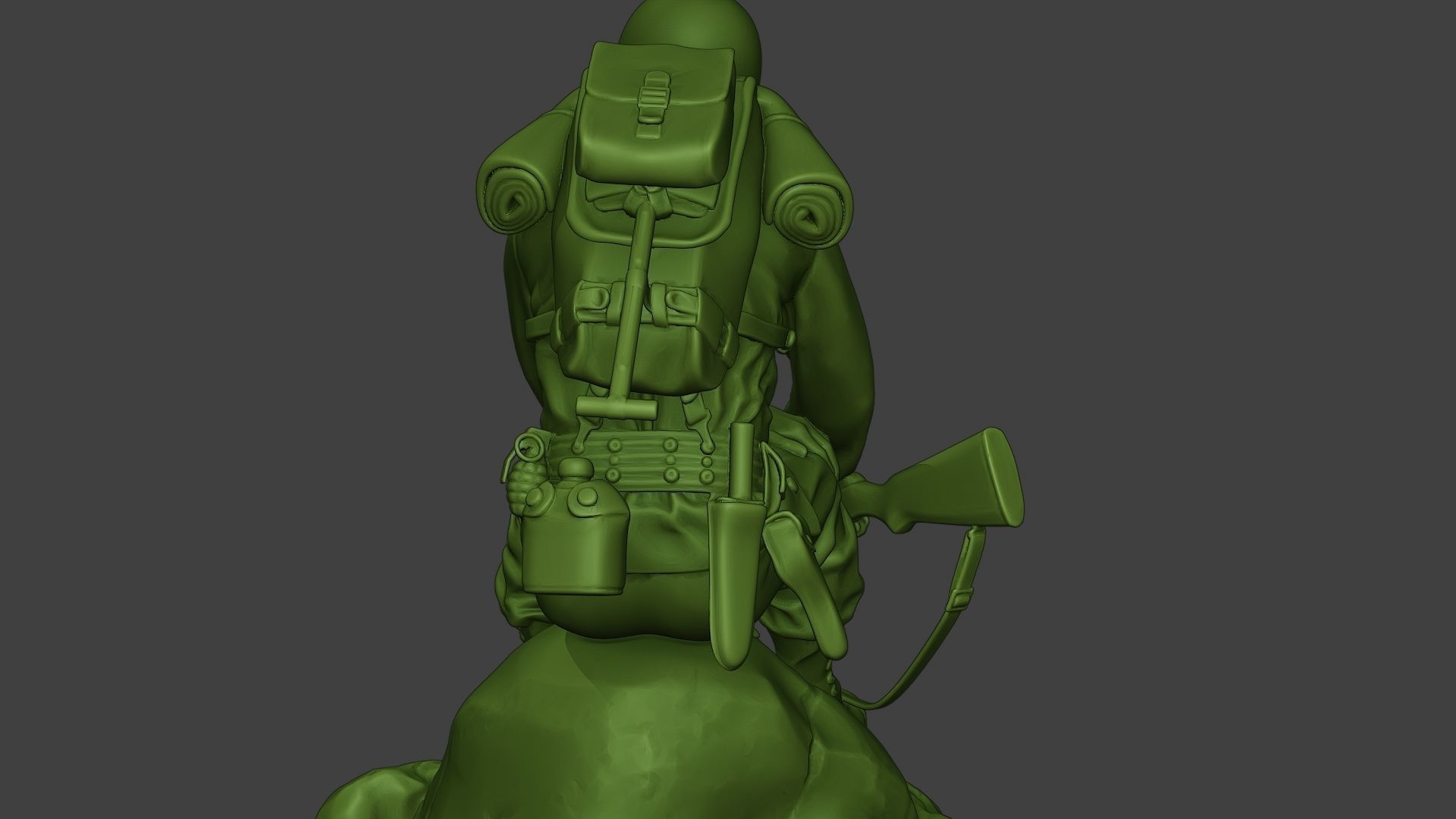 American soldier ww2 sit A10 3D print model_24