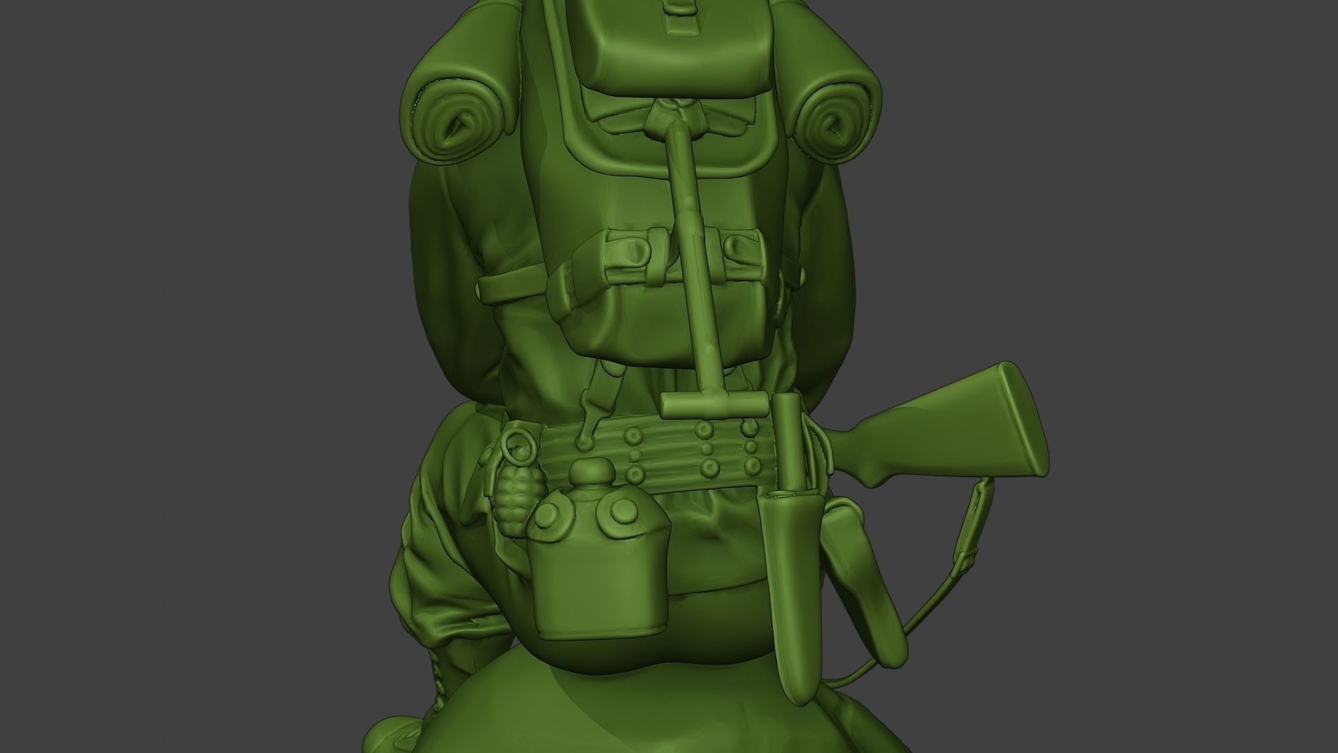 American soldier ww2 sit A10 3D print model_20