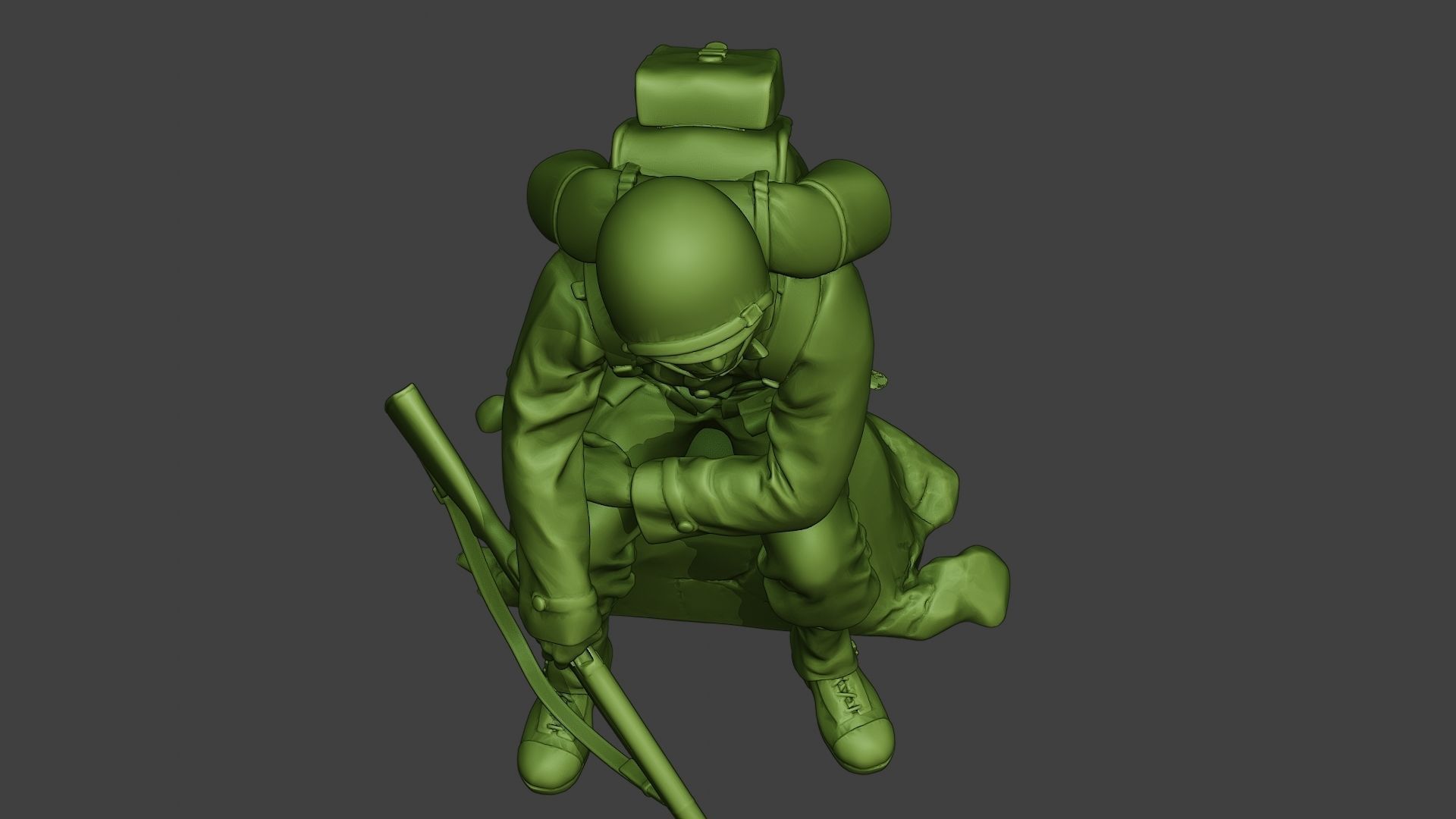 American soldier ww2 sit A10 3D print model_13