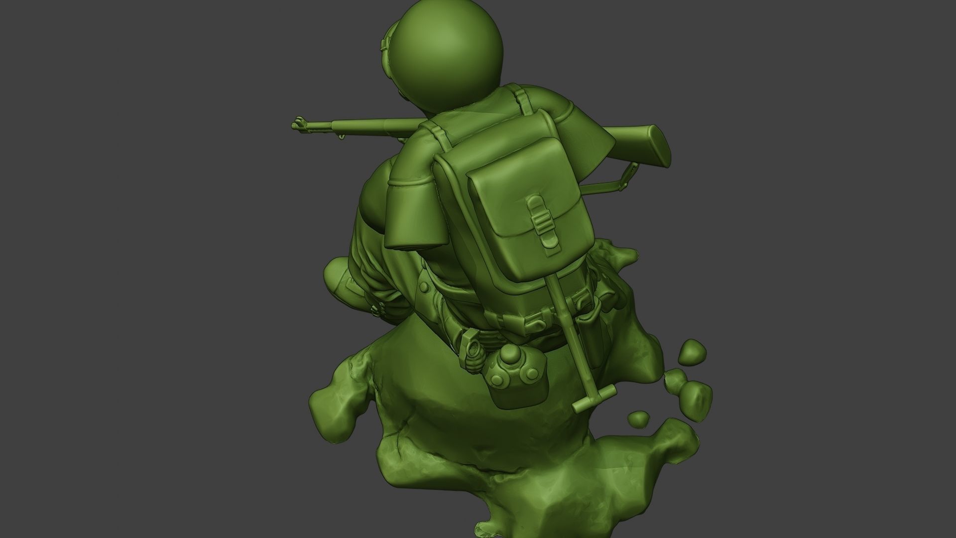 American soldier ww2 sit A10 3D print model_15