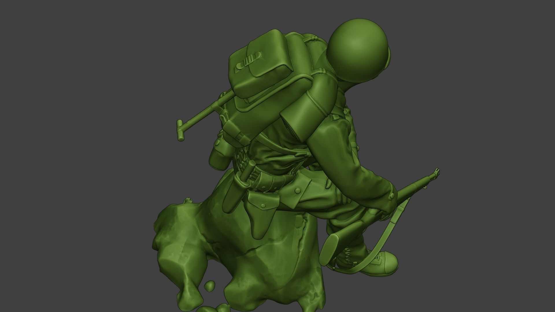 American soldier ww2 sit A10 3D print model_22