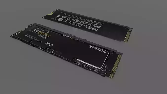 SSD M2 Samsung Evo Plus 500 GB Low-poly 3D model