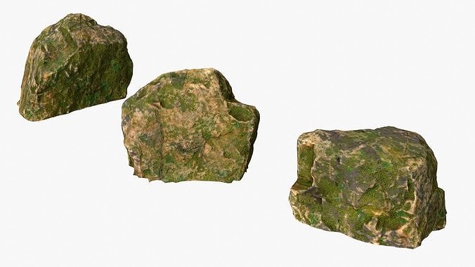 Photoscanned Rocks 01 Low-poly 3D model