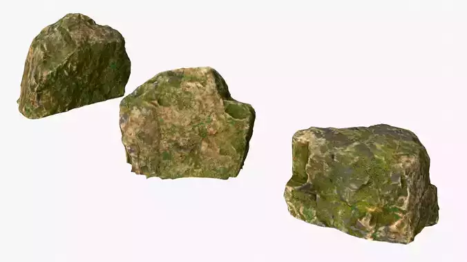 Photoscanned Rocks 01 Low-poly 3D model