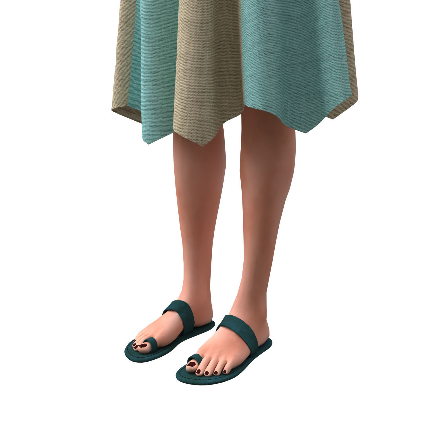 3d realistic woman with skirting clothes 3D model_14