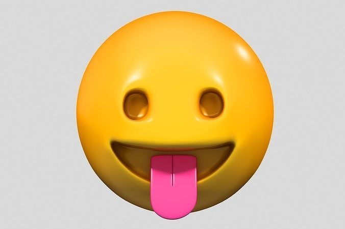 Emoji Face with Tongue 3D model