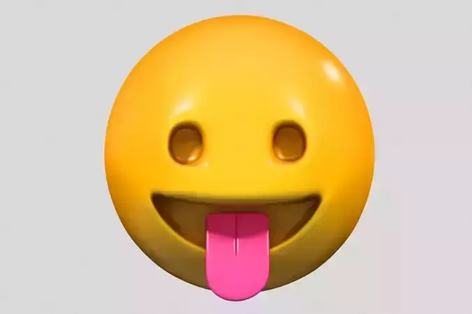 Emoji Face with Tongue 3D model