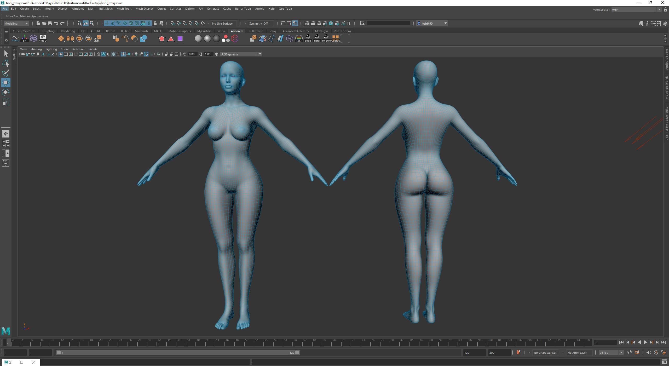 Woman - Perfect Female Body Basemesh 3D model_26
