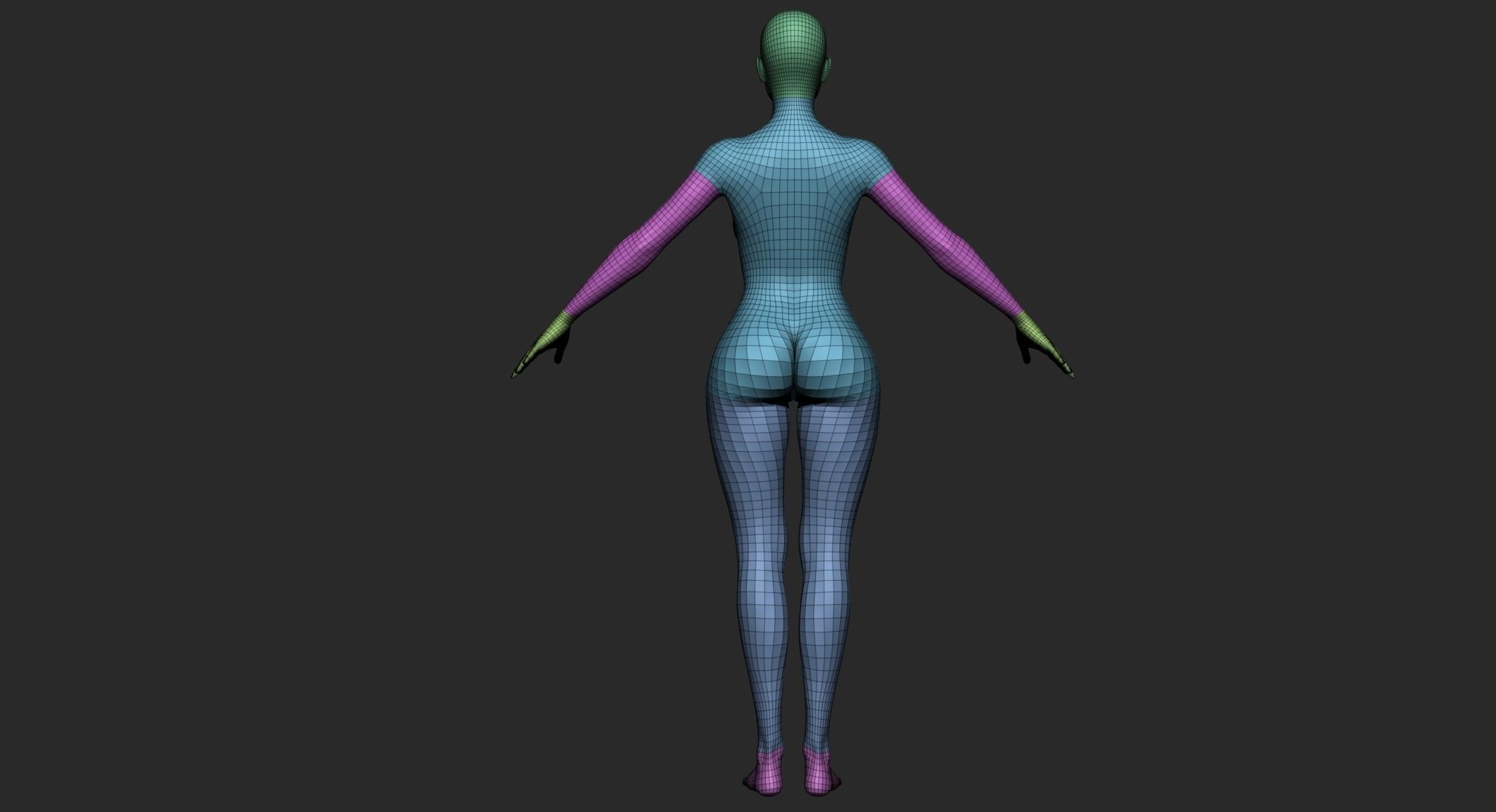Woman - Perfect Female Body Basemesh 3D model_20
