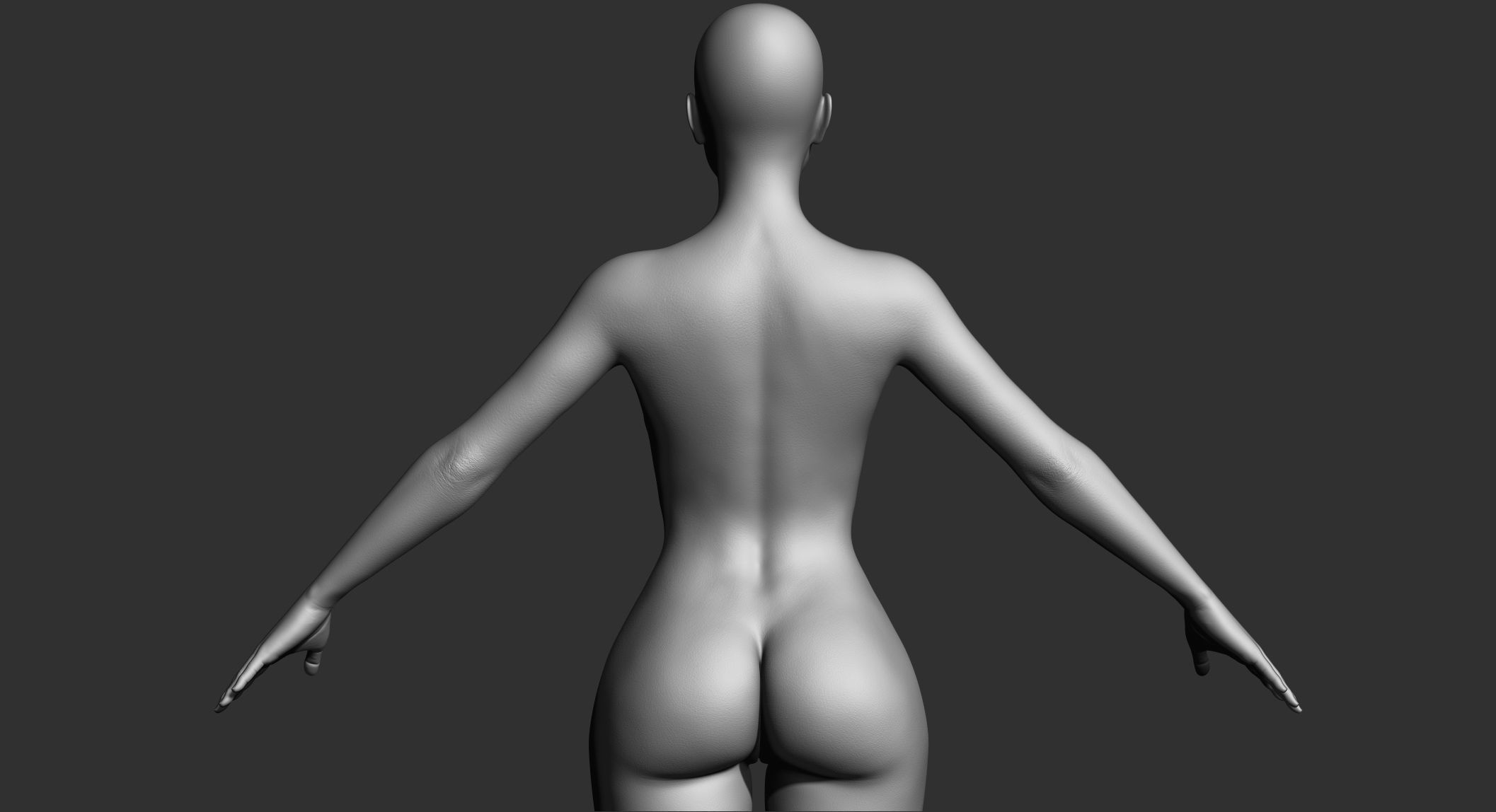 Woman - Perfect Female Body Basemesh 3D model_8