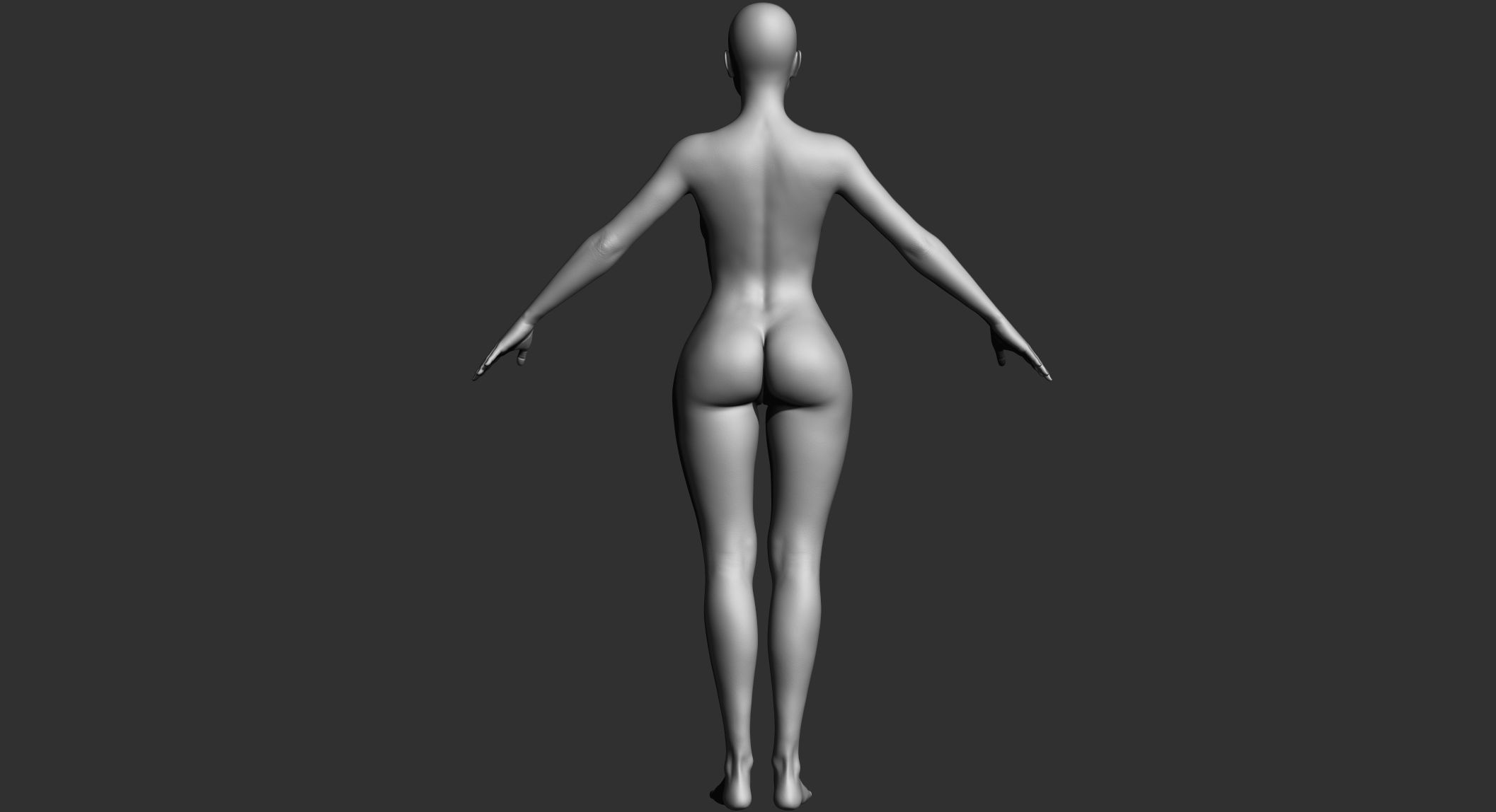 Woman - Perfect Female Body Basemesh 3D model_13