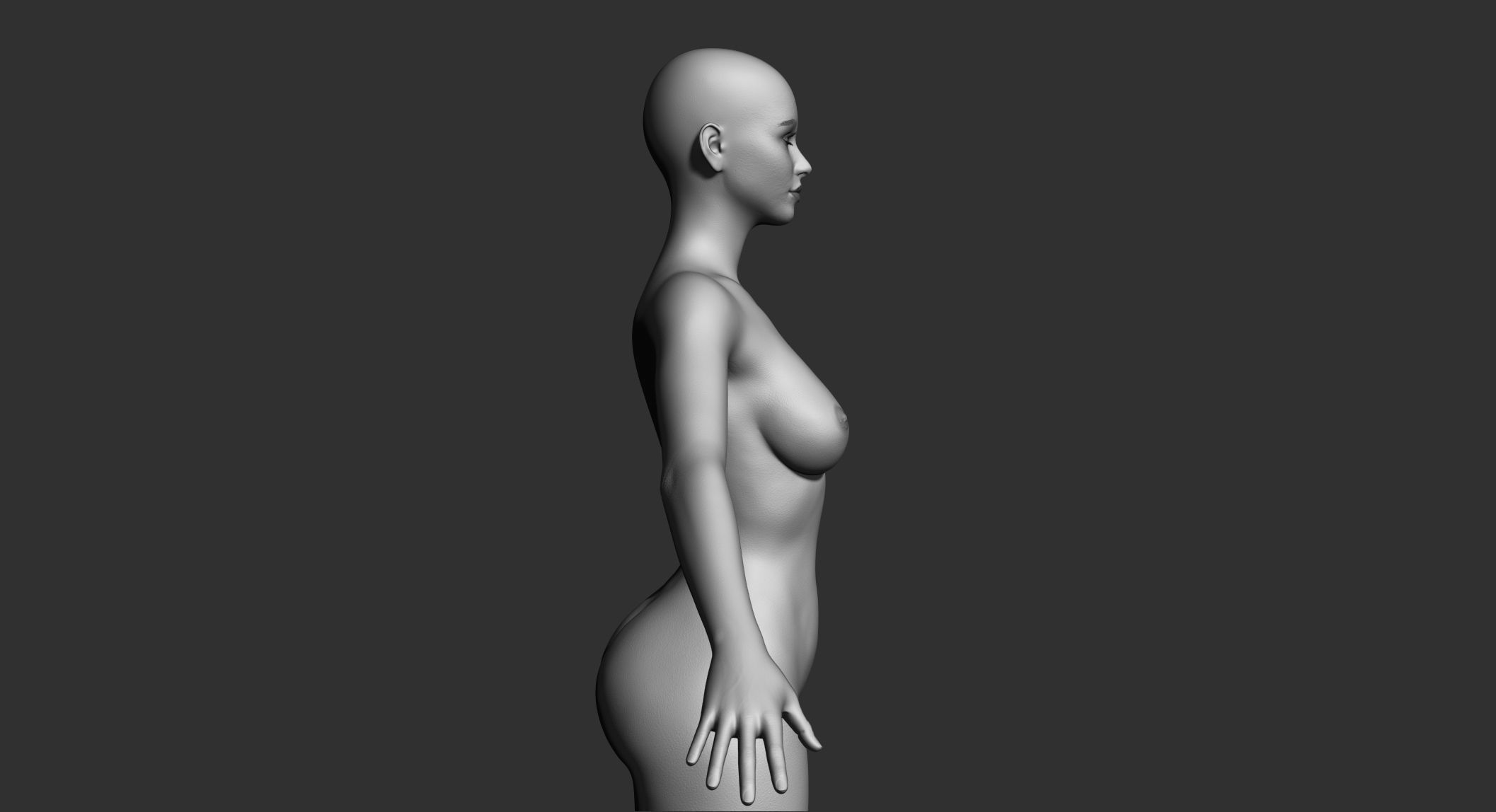 Woman - Perfect Female Body Basemesh 3D model_12