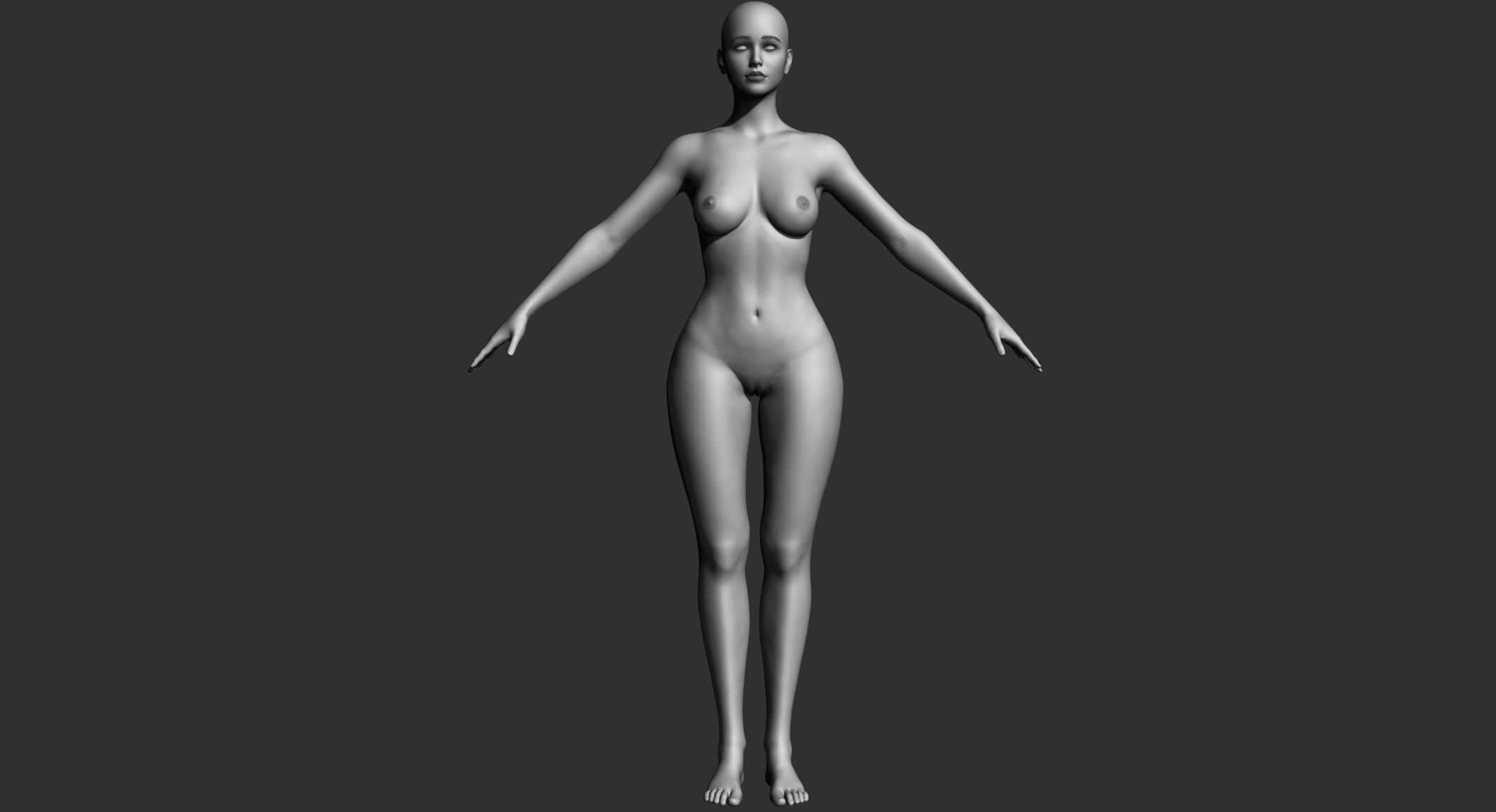Woman - Perfect Female Body Basemesh 3D model_11