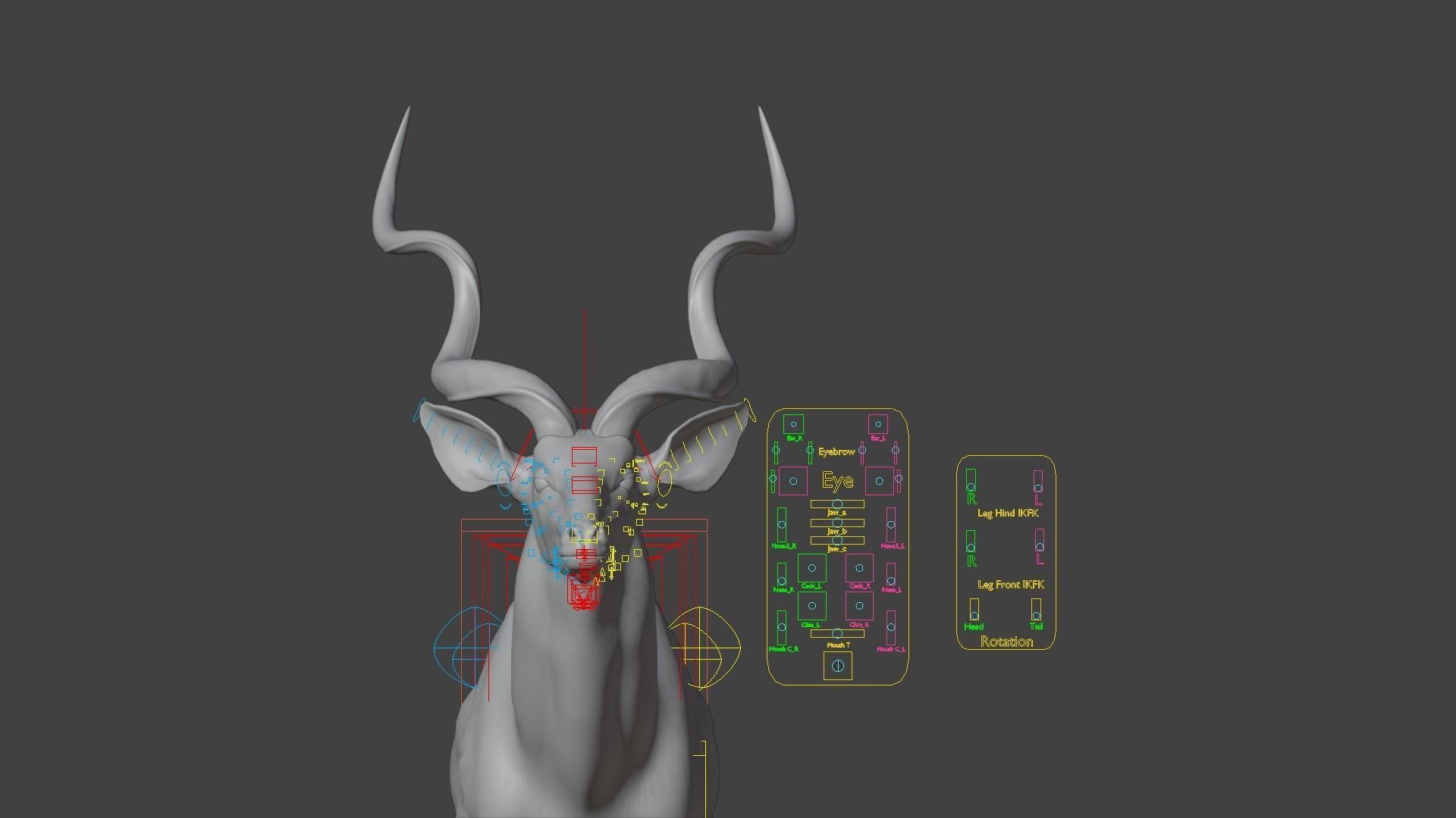 Greater Kudu Male Animated 3D model_18