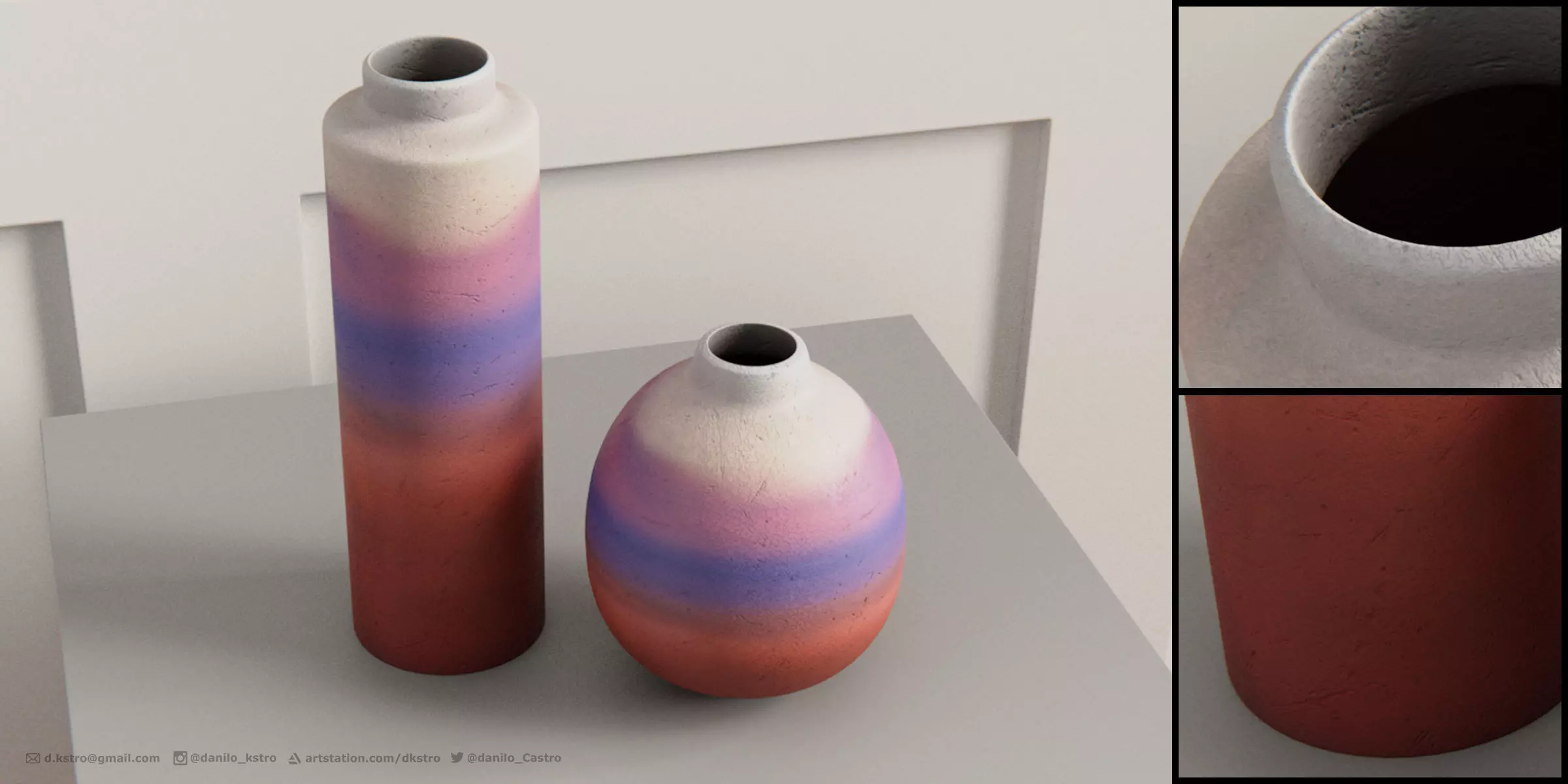 ATACAMA DECORATIVE VASE - 4k Textures - 2 Sizes 3D model_0