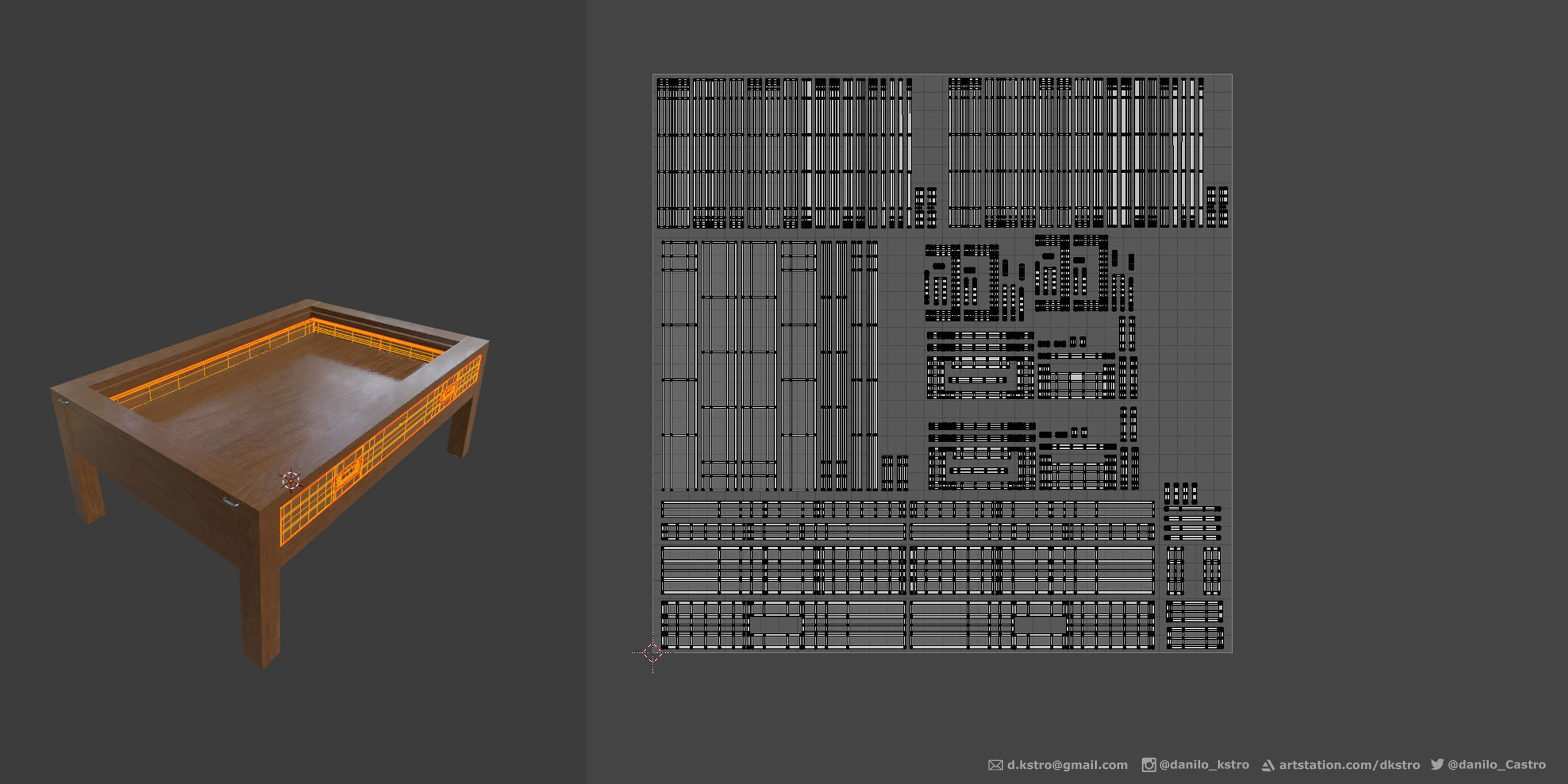 Coffee table - Warehouse - 2k Textures 3D model_10