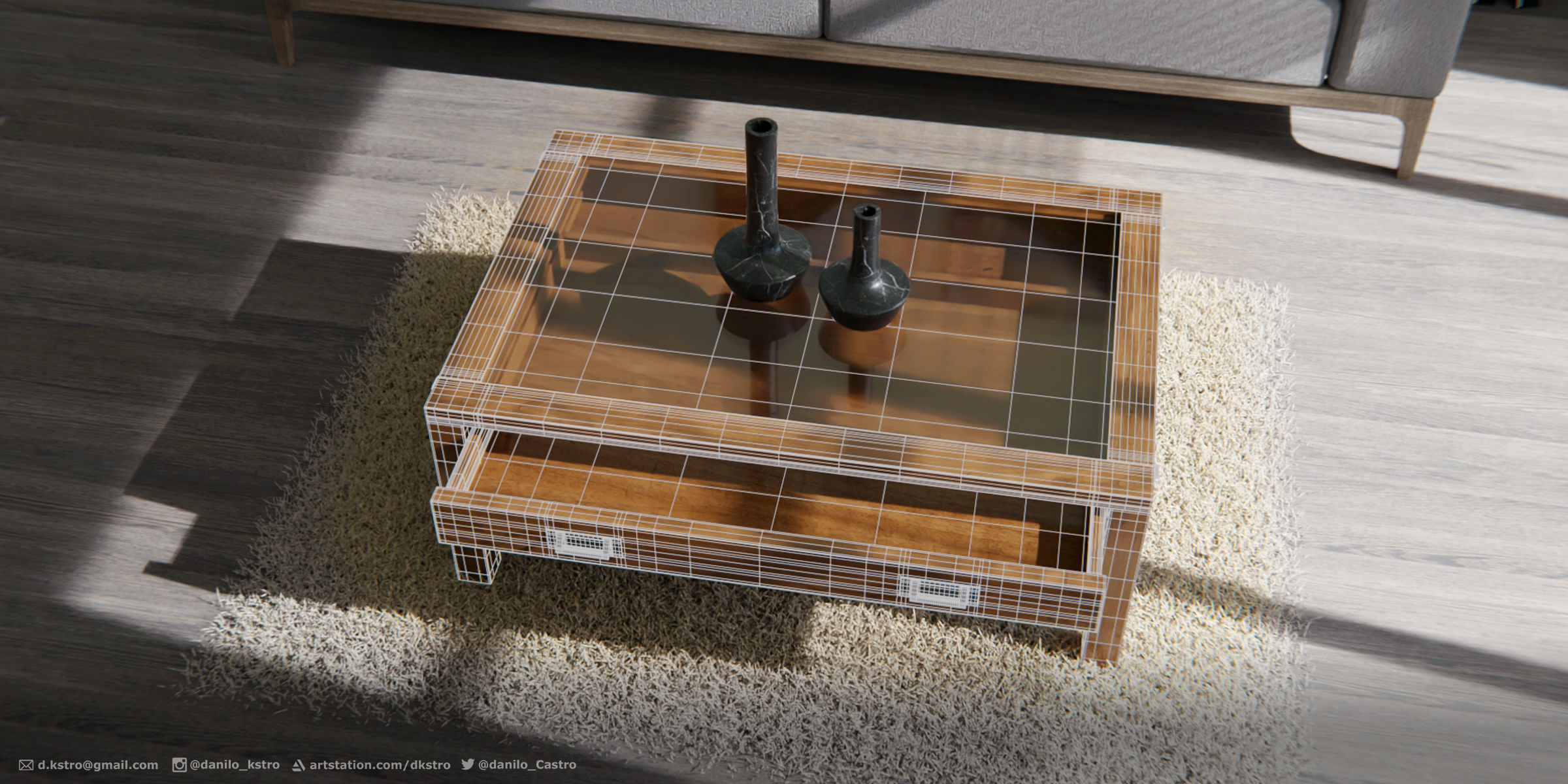 Coffee table - Warehouse - 2k Textures 3D model_2