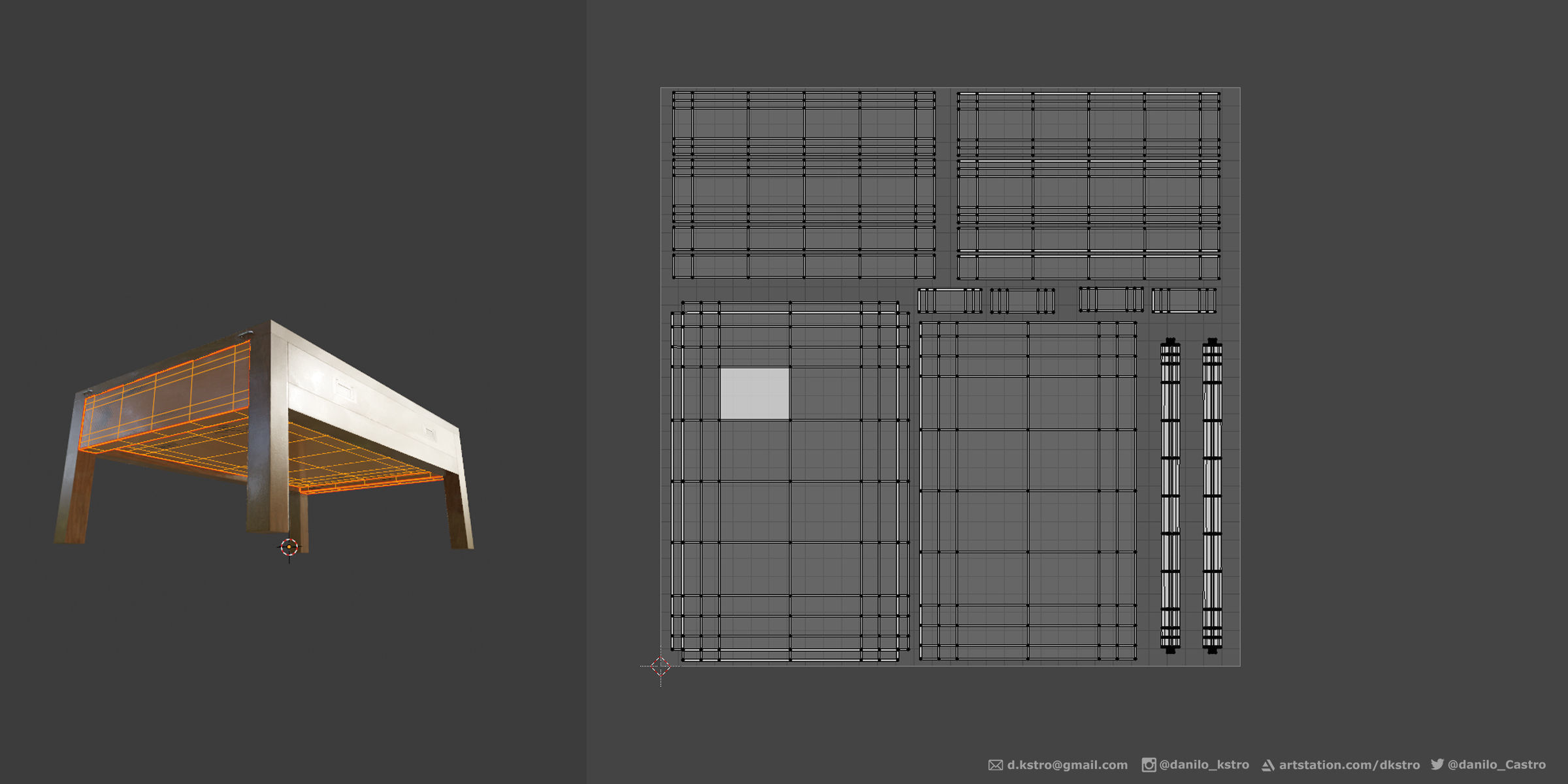 Coffee table - Warehouse - 2k Textures 3D model_7