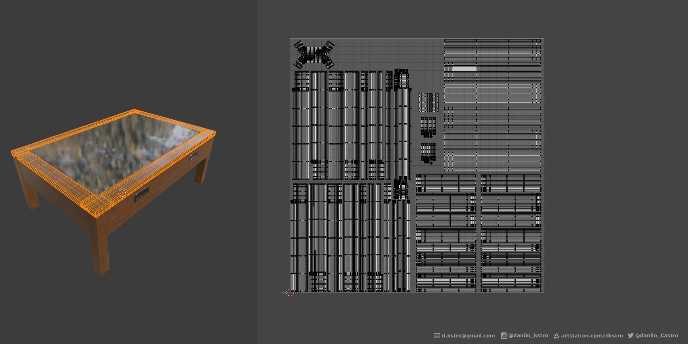 Coffee table - Warehouse - 2k Textures 3D model_5