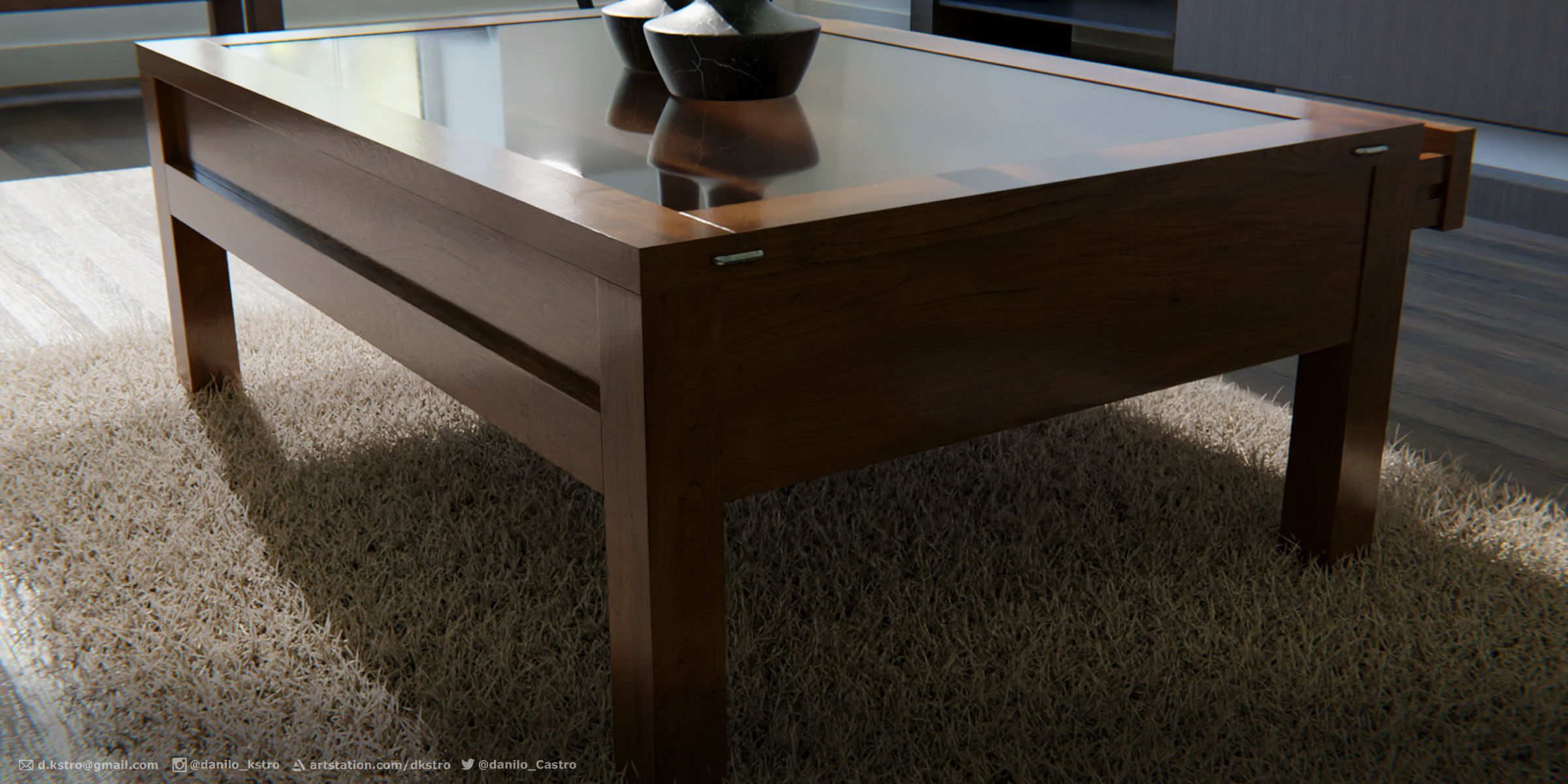 Coffee table - Warehouse - 2k Textures 3D model_4