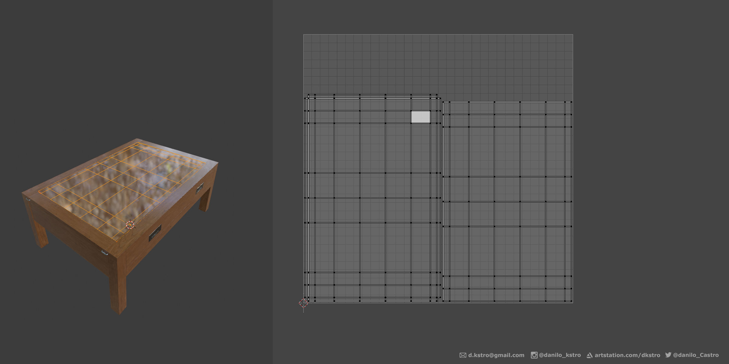 Coffee table - Warehouse - 2k Textures 3D model_8