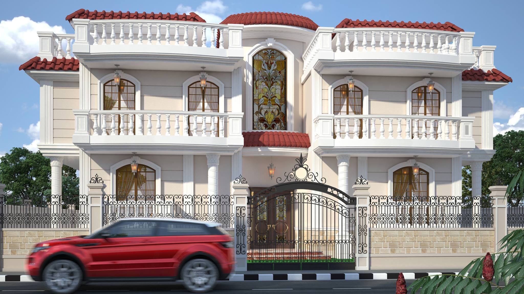 villa cartoons exterior 3D model_3