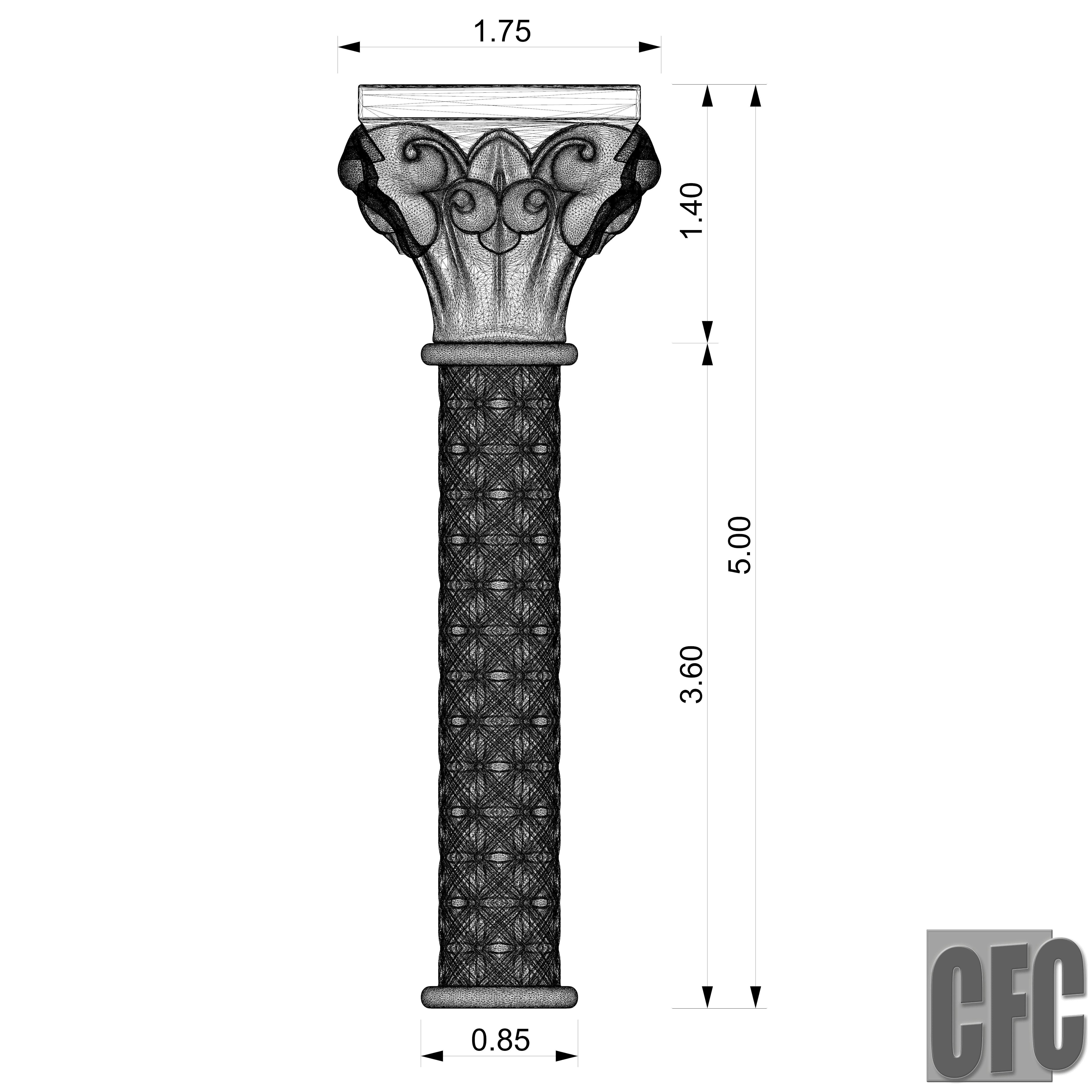 Goth Column - 3d model for CNC - GothColumnCFC06 3D print model_37