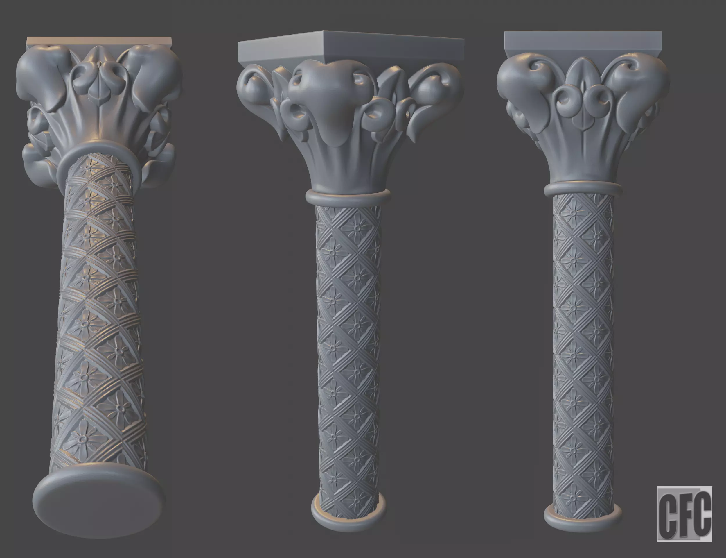 Goth Column - 3d model for CNC - GothColumnCFC06 3D print model_0