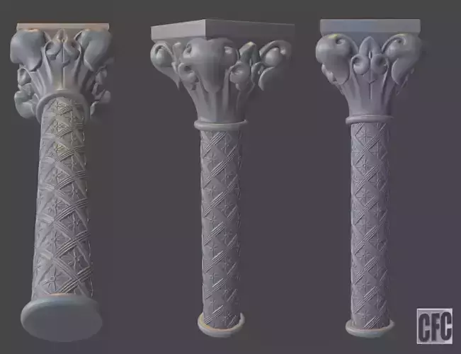 Goth Column - 3d model for CNC - GothColumnCFC06 3D print model