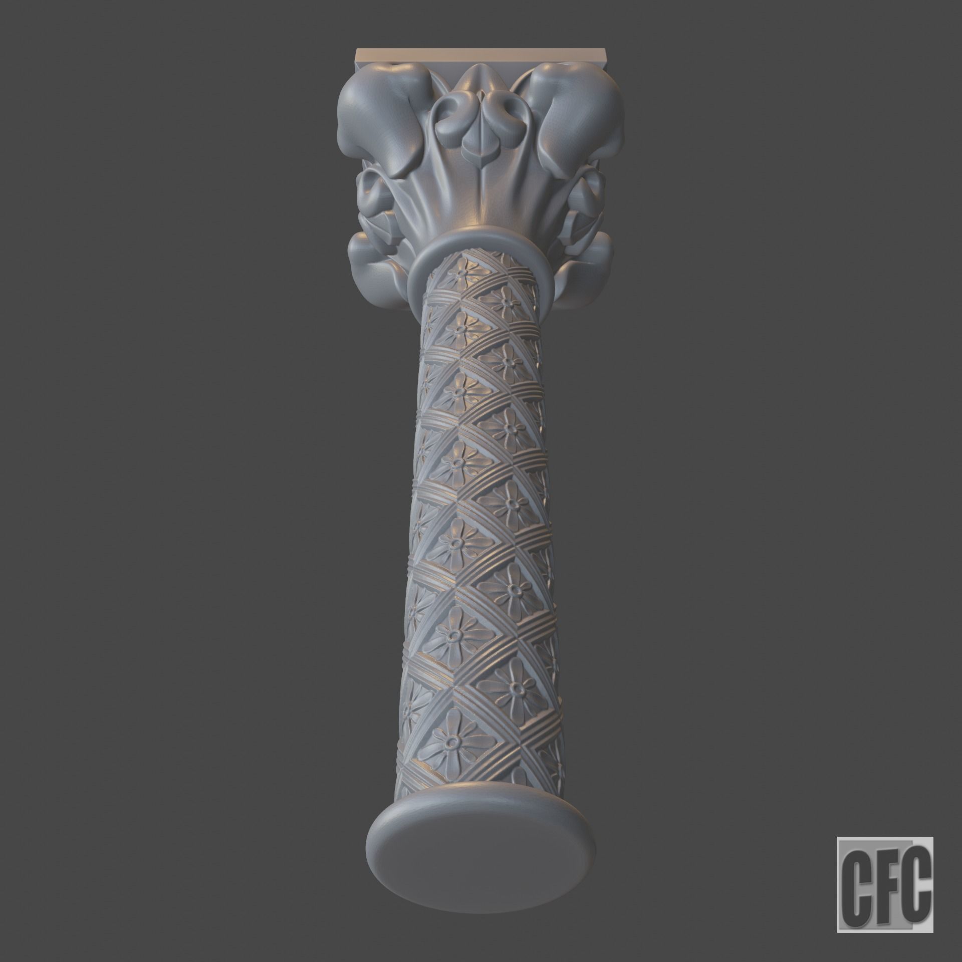 Goth Column - 3d model for CNC - GothColumnCFC06 3D print model_6