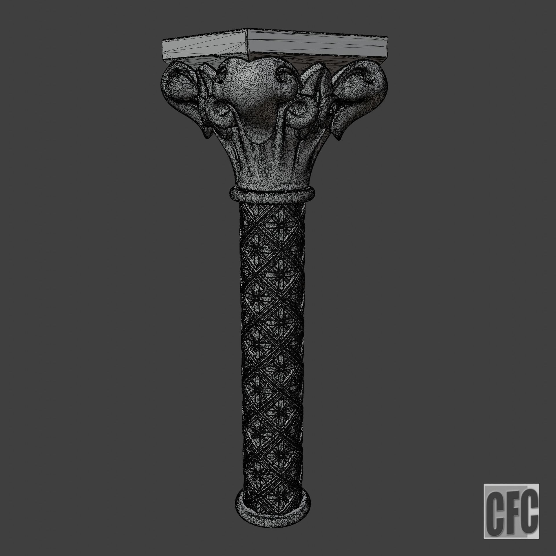 Goth Column - 3d model for CNC - GothColumnCFC06 3D print model_9