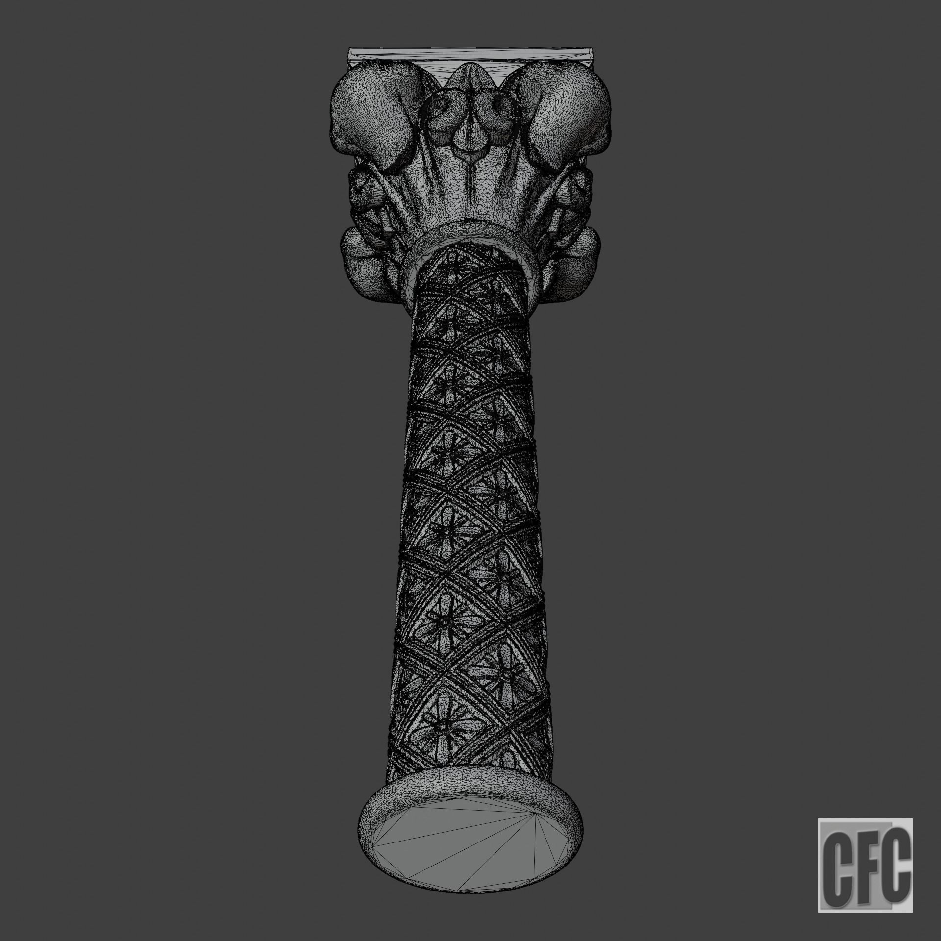 Goth Column - 3d model for CNC - GothColumnCFC06 3D print model_7