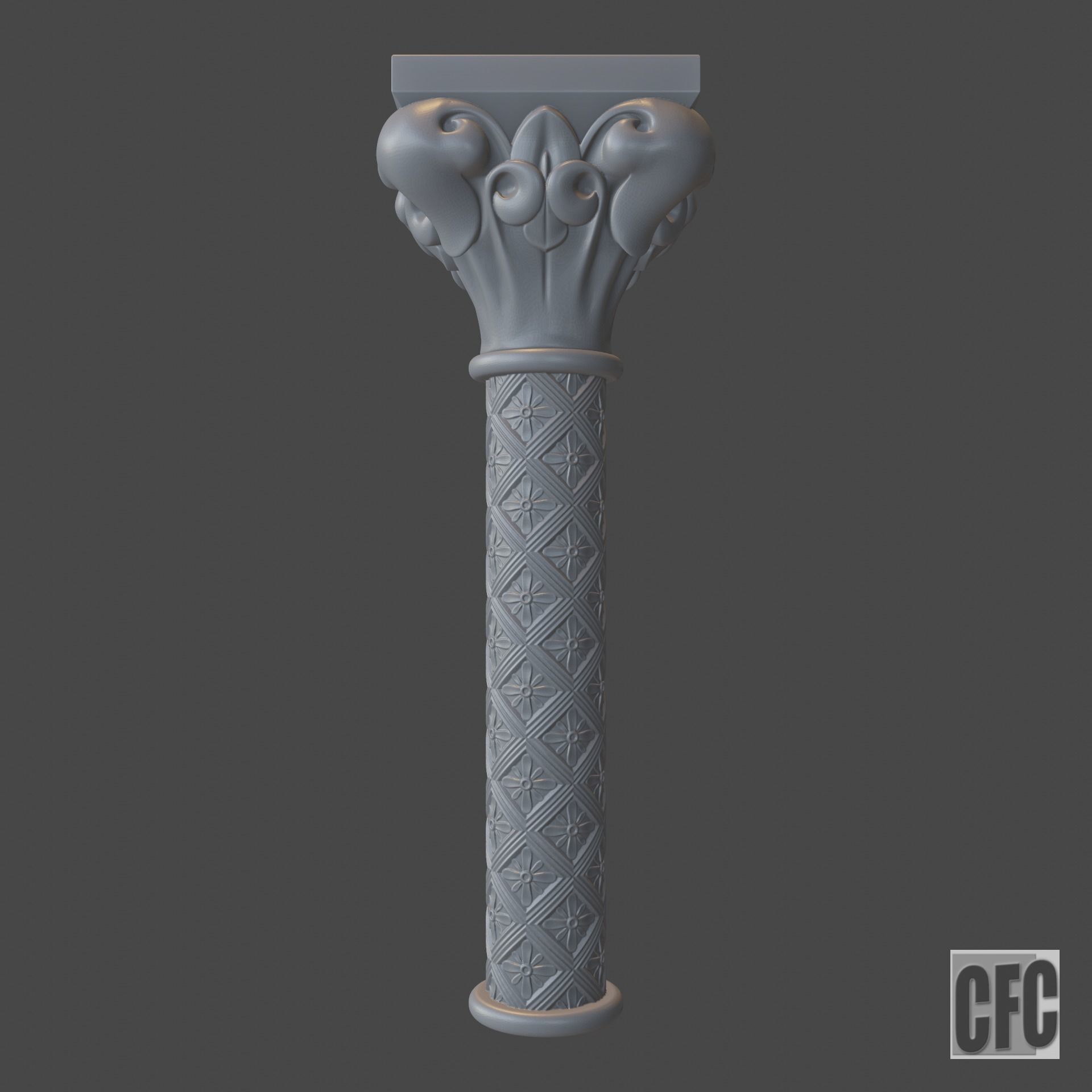 Goth Column - 3d model for CNC - GothColumnCFC06 3D print model_2