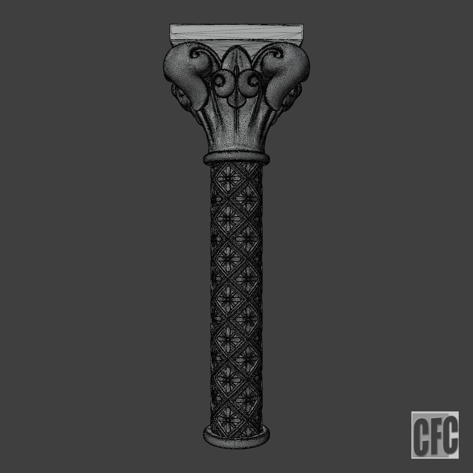 Goth Column - 3d model for CNC - GothColumnCFC06 3D print model_3