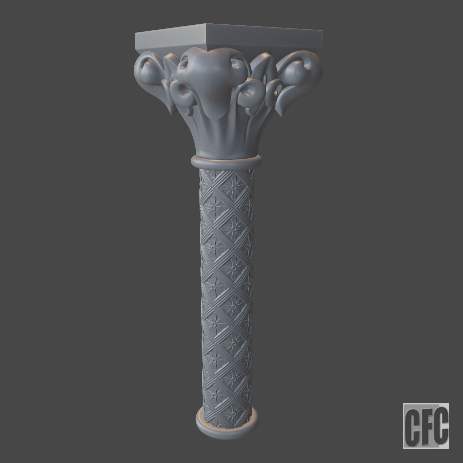 Goth Column - 3d model for CNC - GothColumnCFC06 3D print model_8