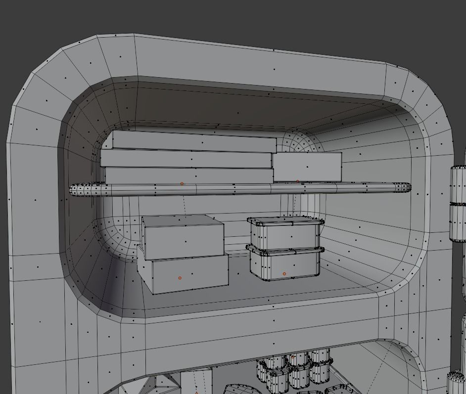 Cartoon fridge with food Low-poly 3D model_6