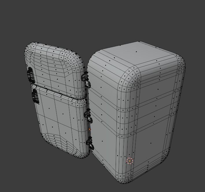 Cartoon fridge with food Low-poly 3D model_8